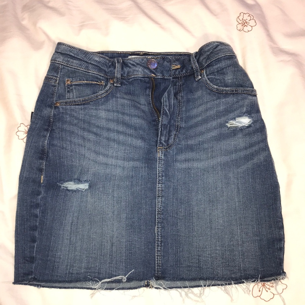 Garage Ripped Jean Skirt